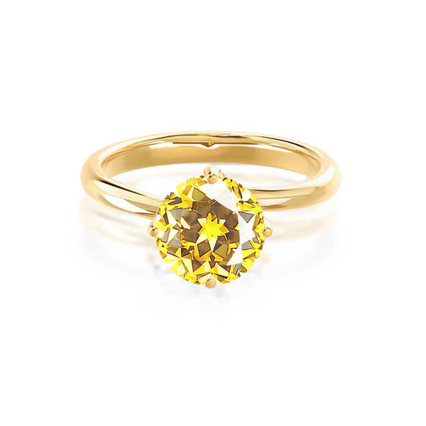 ANNORA - Chatham® Yellow Sapphire 18k Yellow Gold Twist Solitaire Ring Engagement Ring Lily Arkwright