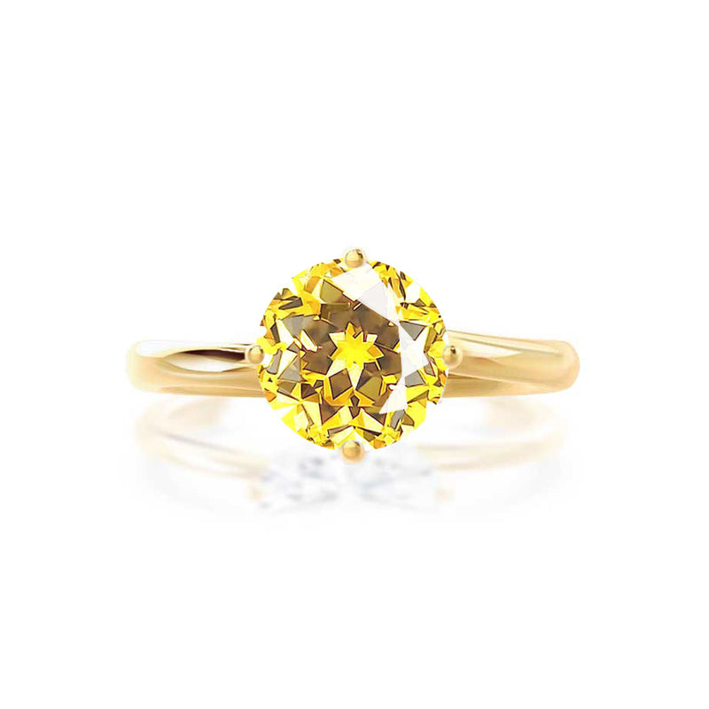 ANNORA - Chatham® Yellow Sapphire 18k Yellow Gold Twist Solitaire Ring Engagement Ring Lily Arkwright