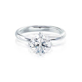 ANNORA - Ready to Ship 1.00ct Round Lab Diamond 18K White Gold Twist Solitaire