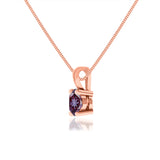 AURORA - Round Alexandrite 18k Rose Gold Solitaire Pendant Pendant Lily Arkwright