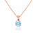 AURORA - Round Aqua Spinel 18k Rose Gold Solitaire Pendant Pendant Lily Arkwright