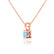 AURORA - Round Aqua Spinel 18k Rose Gold Solitaire Pendant Pendant Lily Arkwright