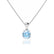 AURORA - Round Aqua Spinel 18k White Gold Solitaire Pendant Pendant Lily Arkwright