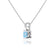 AURORA - Round Aqua Spinel 18k White Gold Solitaire Pendant Pendant Lily Arkwright