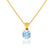 AURORA - Round Aqua Spinel 18k Yellow Gold Solitaire Pendant Pendant Lily Arkwright
