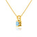 AURORA - Round Aqua Spinel 18k Yellow Gold Solitaire Pendant Pendant Lily Arkwright