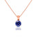 AURORA - Round Blue Sapphire 18k Rose Gold Solitaire Pendant Pendant Lily Arkwright