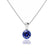 AURORA - Round Blue Sapphire 18k White Gold Solitaire Pendant Pendant Lily Arkwright