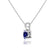 AURORA - Round Blue Sapphire 18k White Gold Solitaire Pendant Pendant Lily Arkwright