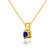 AURORA - Round Blue Sapphire 18k Yellow Gold Solitaire Pendant Pendant Lily Arkwright