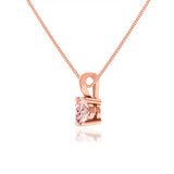 AURORA - Round Champagne Sapphire 18k Rose Gold Solitaire Pendant Pendant Lily Arkwright