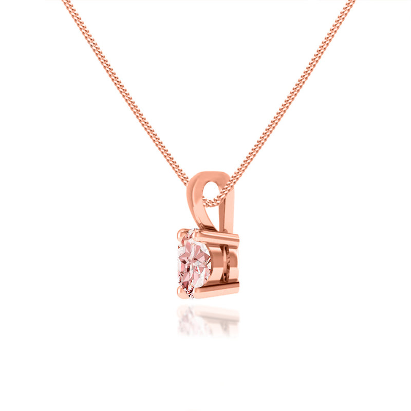 AURORA - Round Champagne Sapphire 18k Rose Gold Solitaire Pendant Pendant Lily Arkwright