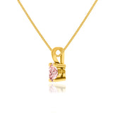 AURORA - Round Champagne Sapphire 18k Yellow Gold Solitaire Pendant Pendant Lily Arkwright