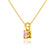 AURORA - Round Champagne Sapphire 18k Yellow Gold Solitaire Pendant Pendant Lily Arkwright