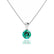 AURORA - Round Emerald 18k White Gold Solitaire Pendant Pendant Lily Arkwright
