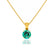 AURORA - Round Emerald 18k Yellow Gold Solitaire Pendant Pendant Lily Arkwright