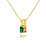 AURORA - Round Emerald 18k Yellow Gold Solitaire Pendant Pendant Lily Arkwright