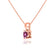AURORA - Round Pink Sapphire 18k Rose Gold Solitaire Pendant Pendant Lily Arkwright