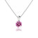 AURORA - Round Pink Sapphire 18k White Gold Solitaire Pendant Pendant Lily Arkwright