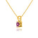AURORA - Round Pink Sapphire 18k Yellow Gold Solitaire Pendant Pendant Lily Arkwright