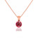 AURORA - Round Ruby 18k Rose Gold Solitaire Pendant Pendant Lily Arkwright