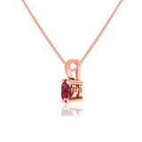 AURORA - Round Ruby 18k Rose Gold Solitaire Pendant Pendant Lily Arkwright
