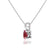 AURORA - Round Ruby 18k White Gold Solitaire Pendant Pendant Lily Arkwright