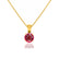 AURORA - Round Ruby 18k Yellow Gold Solitaire Pendant Pendant Lily Arkwright