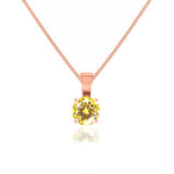 AURORA - Round Yellow Sapphire 18k Rose Gold Solitaire Pendant Pendant Lily Arkwright