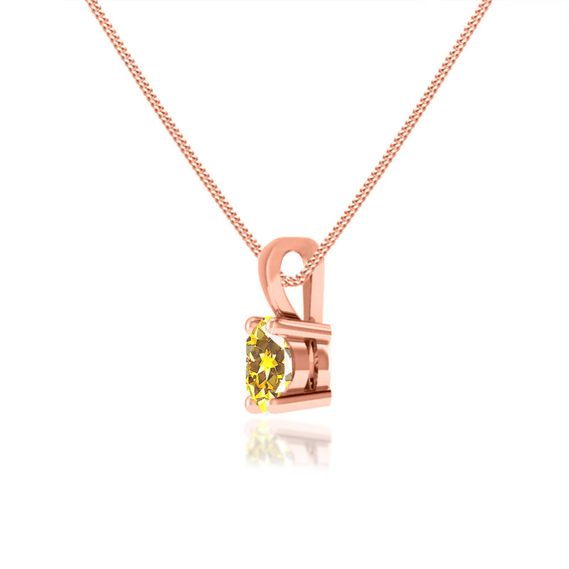 AURORA - Round Yellow Sapphire 18k Rose Gold Solitaire Pendant Pendant Lily Arkwright