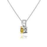 AURORA - Round Yellow Sapphire 18k White Gold Solitaire Pendant Pendant Lily Arkwright