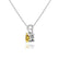 AURORA - Round Yellow Sapphire 18k White Gold Solitaire Pendant Pendant Lily Arkwright