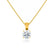 AURORA - Round Lab Diamond 18k Yellow Gold Solitaire Pendant Pendant Lily Arkwright