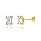 AVIANA - Emerald Lab Diamond 18k Yellow Gold Emerald Stud Earrings Earrings Lily Arkwright