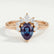 BALLET - Chatham® Pear Alexandrite & Diamond Half Halo Tiara Ring 18k Rose Gold