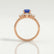 BALLET - Pear Blue Sapphire & Diamond Half Halo Tiara Ring 18k Rose Gold