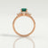 BALLET - Pear Emerald & Diamond Half Halo Tiara Ring 18k Rose Gold