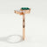BALLET - Pear Emerald & Diamond Half Halo Tiara Ring 18k Rose Gold