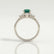 BALLET - Pear Emerald & Diamond Half Halo Tiara Ring Platinum 950