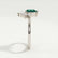 BALLET - Pear Emerald & Diamond Half Halo Tiara Ring Platinum 950