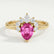 BALLET - Pear Pink Sapphire & Diamond Half Halo Tiara Ring 18k Yellow Gold