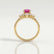 BALLET - Pear Pink Sapphire & Diamond Half Halo Tiara Ring 18k Yellow Gold