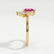 BALLET - Pear Pink Sapphire & Diamond Half Halo Tiara Ring 18k Yellow Gold