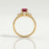 BALLET - Pear Ruby & Diamond Half Halo Tiara Ring 18k Yellow Gold