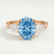 BLOSSOM - Oval Blue Lab Diamond & Pear Lab Diamond 18k Rose Gold Trilogy Ring