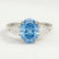 BLOSSOM - Oval Blue Lab Diamond & Pear Lab Diamond 18k White Gold Trilogy Ring