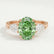 BLOSSOM - Oval Green Lab Diamond & Pear Lab Diamond 18k Rose Gold Trilogy Ring