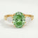 BLOSSOM - Oval Green Lab Diamond & Pear Lab Diamond 18k Yellow Gold Trilogy Ring