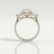Blossom oval and pear lab diamond trilogy 18k white gold platinum engagement ring