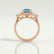 BLOSSOM - Round Blue Lab Diamond & Pear Lab Diamond 18k Rose Gold Trilogy Ring